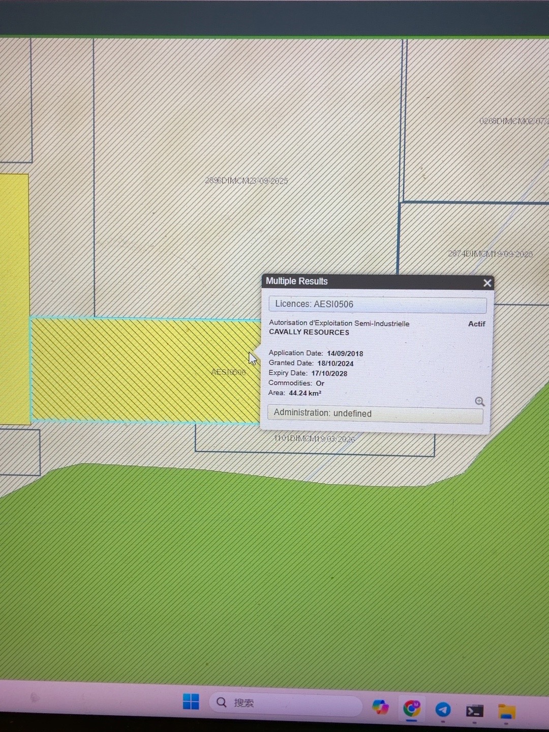 Public cadastre screenshot for AESI0506